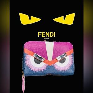 Fendi Monster Compact Zip wallet NEW Full Inclusion